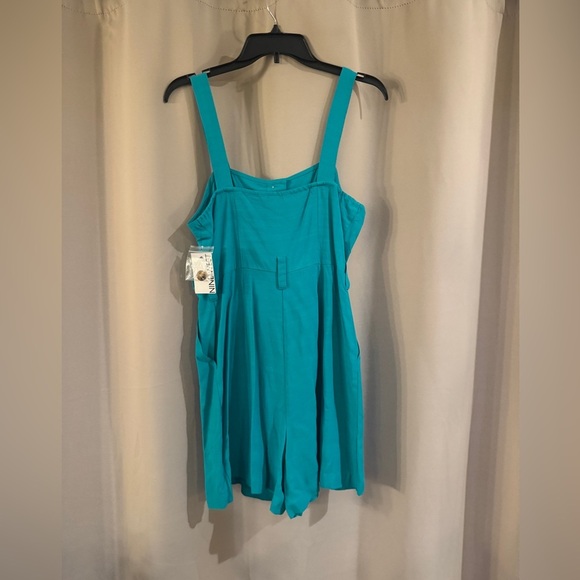 Nine West NWT Blue Button-Front Romper - Picture 3 of 8